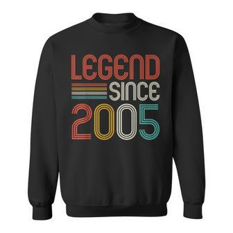 18Th Birthday Legend Since 2005 18 Years Old Vintage Sweatshirt - Monsterry