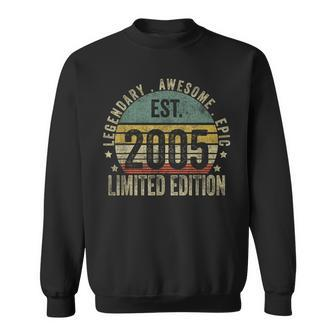18Th Birthday Vintage 18 Year Old Est 2005 Limited Edition Sweatshirt - Monsterry DE