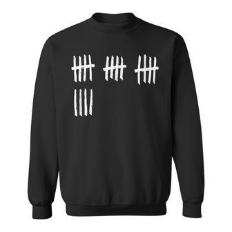 19Th Birthday Outfit 19 Years Old Tally Marks Anniversary Sweatshirt - Monsterry