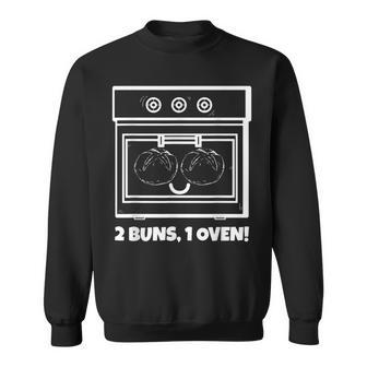 2 Buns 1 Oven Twins Announcement Twins Pregnancy Sweatshirt - Monsterry
