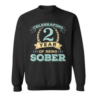 2 Year Sober Sobriety Anniversary Recovery Men Sweatshirt - Monsterry CA