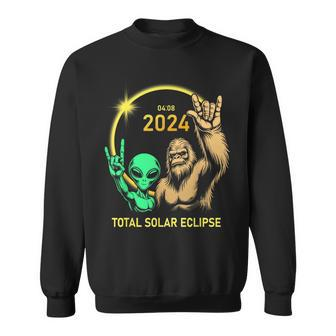 2024 Solar Eclipse Alien Bigfoot Rock April Total Eclipse Sweatshirt | Mazezy