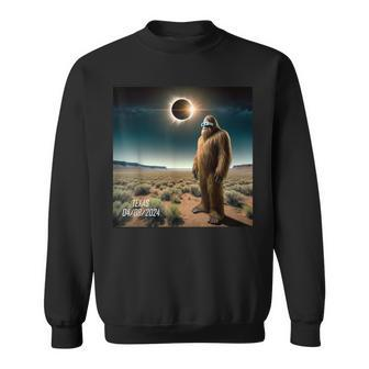 2024 Solar Eclipse Bigfoot Wearing Solar Eclipse Glass Sweatshirt - Seseable
