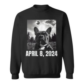 2024 Solar Eclipse French Bulldog Selfie Sweatshirt - Monsterry