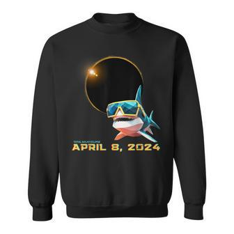 2024 Solar Eclipse Shark Solar Eclipse Glasses Sweatshirt - Seseable