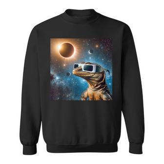 2024 Solar Eclipse Lizard Wearing Glasses Totality Sweatshirt - Monsterry CA