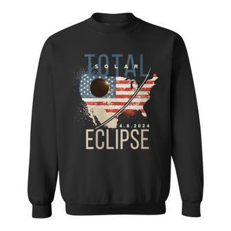 2024 Solar EclipseTotal Solar Eclipse Path American Flag Sweatshirt | Mazezy