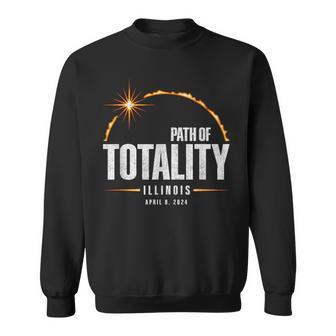 2024 Total Eclipse Path Of Totality Illinois 2024 Sweatshirt - Seseable