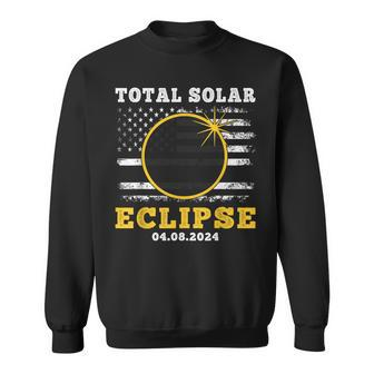 2024 Total Solar Eclipse April 8 Usa Flag Eclipse 4824 Sweatshirt | Mazezy