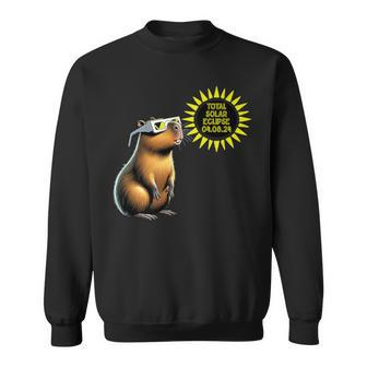 2024 Total Solar Eclipse Capybara Solar Eclipse 2024 Sweatshirt - Thegiftio UK