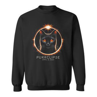 2024 Total Solar Eclipse Purrclipse Cat With April Date Sweatshirt - Monsterry DE