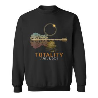 2024 Total Solar Eclipse Totality Eclipse Guitar Lake Sweatshirt - Seseable