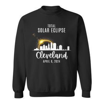 2024 Total Solar Skyline Eclipse In Cleveland Ohio April 8 Sweatshirt - Seseable