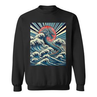 2024 Year Of The Dragon With The Great Wave Off Kanagawa Sweatshirt - Monsterry CA