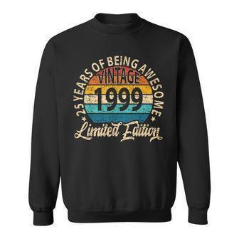 25 Years Of Being Awesome Vintage 1999 Bday 25Th Birthday Sweatshirt | Mazezy