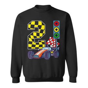 2Nd Birthday Boy Race Car Traffic Lights Racer 2 Years Old Sweatshirt - Monsterry