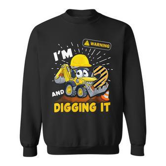 2Nd Birthday Boys Construction Excavator 2 Years Old Digger Sweatshirt - Thegiftio UK