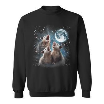 3 Opossum Moon Howling Opossum Head For Women Kid Sweatshirt - Monsterry