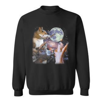 3 Squirrels Moon Howling Squirrel Head Squirrel Meme Sweatshirt - Seseable