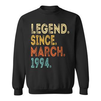 30 Years Old Legend Since March 1994 30Th Birthday Sweatshirt - Monsterry AU