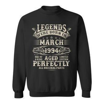 30Th Birthday For 30 Year Old March 1994 Sweatshirt - Thegiftio UK
