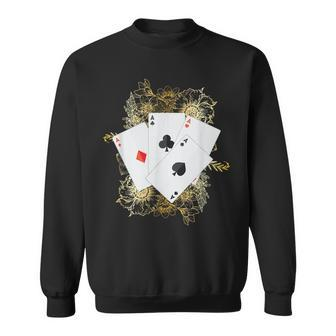 4 Aces Playing Cards Poker Gambling Game Sweatshirt - Monsterry AU