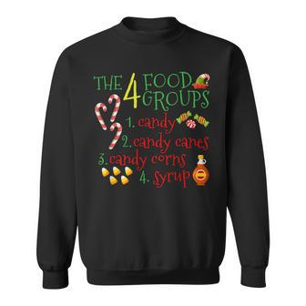 The 4 Elf Food Groups Christmas Candy Cane Sweatshirt - Monsterry