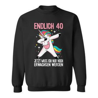 40Geburtstag 40 Jahre Einhorn Damen Herren Birthday Black S Sweatshirt - Seseable