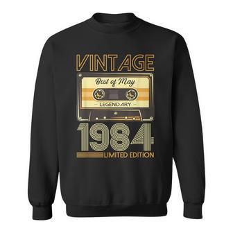 40Th Birthday Man May Vintage 1984 Vintage Cassette Sweatshirt - Monsterry UK