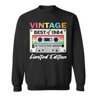 40Th Birthday Retro Cassette Best Of 1984 Sweatshirt - Seseable