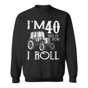 40Th Birthday Tractors Farmer Rancher Saying Vintage Sweatshirt - Monsterry DE