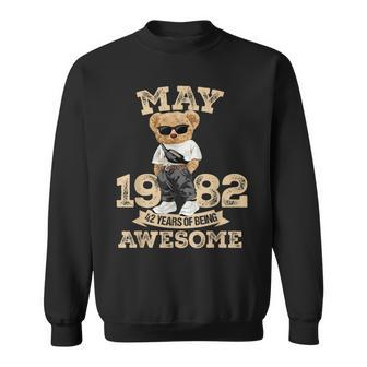 42 Years Of Being Awesome May 1982 Cool 42Nd Birthday Sweatshirt - Thegiftio UK