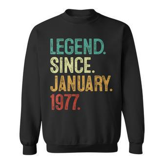 47 Years Old Legend Since January 1977 47Th Birthday Sweatshirt | Mazezy