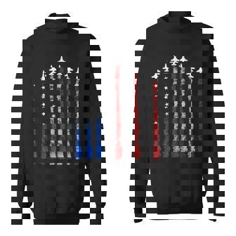 4Th Of July Fighter Jet Airplane Red White Blue Usa Flag Sweatshirt - Seseable