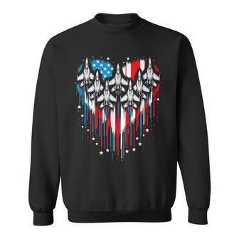 4Th Of July Fighter Jet American Flag Usa Fathers Day Sweatshirt - Thegiftio UK