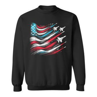 4Th Of July Jet American Flag Patriotic Usa For Boys Sweatshirt - Monsterry UK
