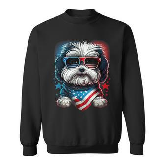 4Th Of July Patriotic Havanese Dog Us Flag Sweatshirt - Monsterry UK
