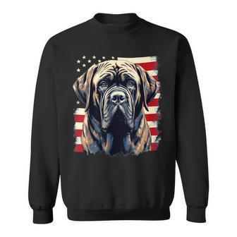 4Th Of July Us Flag English Mastiff Dog Sweatshirt - Monsterry DE