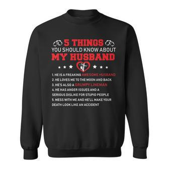 5 Thing You Should Know About My Husband Lineman Sweatshirt | Mazezy