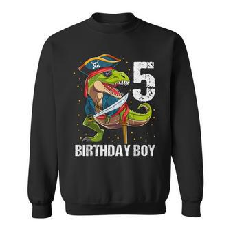 5 Years Old Dinosaur Pirate 5Th Birthday Boy Sweatshirt - Monsterry AU