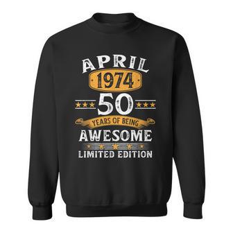 50 Geburtstag Geschenke Mann Frau Jahrgang April 1974 Sweatshirt - Seseable