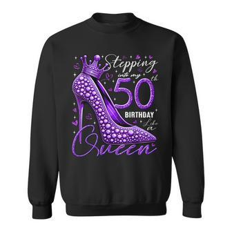 50 Year Old High Heels Stepping Into My 50Th Birthday Sweatshirt - Seseable