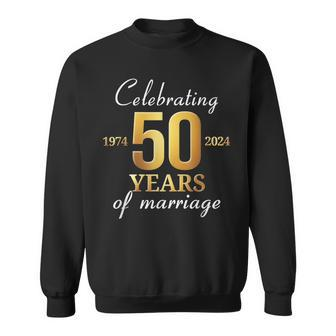 50 Years Of Marriage Est 1974 2024 50Th Wedding Anniversary Sweatshirt - Thegiftio UK