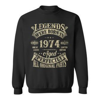 50Th Birthday 50 Years Old Vintage Legends Born In 1974 Sweatshirt - Thegiftio UK