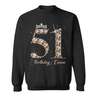 51 Year Old Its My 51St Birthday Queen Diamond Heels Crown Sweatshirt - Thegiftio UK