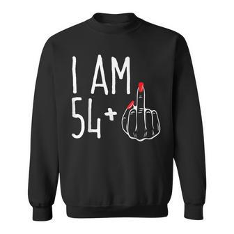 I Am 54 Plus 1 Middle Finger 55Th Women's Birthday Sweatshirt - Monsterry UK
