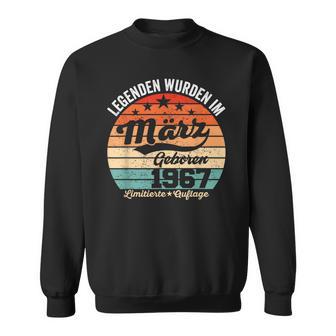 57Th Birthday Man Legends Are Im Marz 1967 Sweatshirt - Seseable