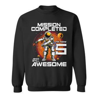 5Th Birthday Astronaut 5 Years Old Outer Space Birthday Sweatshirt - Monsterry