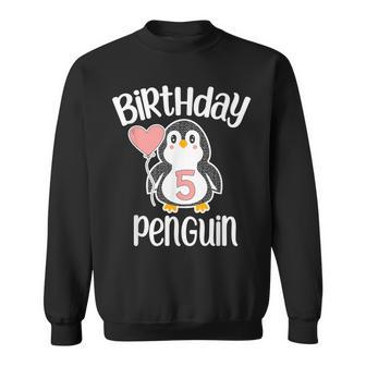 5Th Birthday Penguin 5 Year Old Birthday Sweatshirt - Monsterry AU