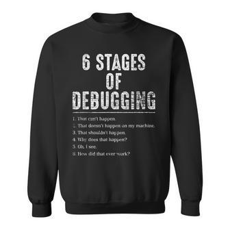 6 Stages Of Debugging For Coding Nerds Sweatshirt - Thegiftio UK